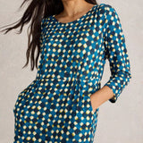 White Stuff Tallie Jersey Printed Dress In Navy Print