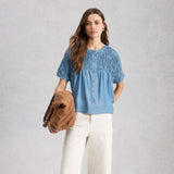 White Stuff Tammie Chambray Shirt In Blue Denim