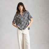 White Stuff Teakie Crinkle Top In Navy