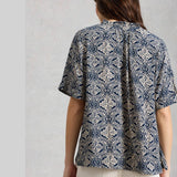 White Stuff Teakie Crinkle Top In Navy