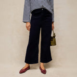White Stuff Tia Cord Wide Leg Crop In Dark Navy