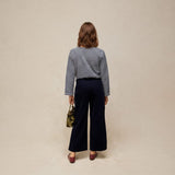 White Stuff Tia Cord Wide Leg Crop In Dark Navy