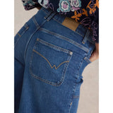 White Stuff Tia Cropped Wide Leg Jean In Dark Denim
