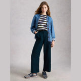 White Stuff Tia Linen Wide Leg Crop In Dark Navy