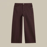 White Stuff Tia Wide Leg Crop Jean In Dark Brown