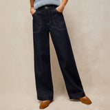 White Stuff Tia Wide Leg Jeans In Dark Denim