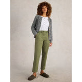 White Stuff Twister Full Length Chino Trouser In Khaki Green