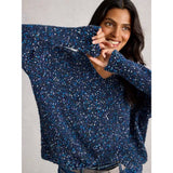 White Stuff V Neck Textured Jumper In Navy