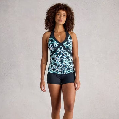 White Stuff Valley Control Tankini Top In Navy Print