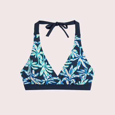 White Stuff Valley Swim Bikini Top In Navy Print