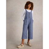 White Stuff Viola Sleeveless Linen Dungaree In Chambray Blue