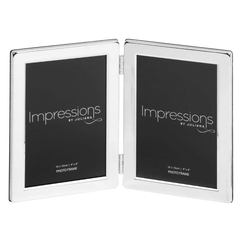 Widdop and Co Impressions Frame Silver Plated Flat Edge Double 4X6