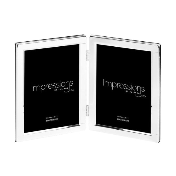Widdop and Co Impressions Frame Silver Plated Flat Edge Double 5X7