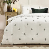 Wylder Winter Forest KING Size Duvet Set In White/Forest Green