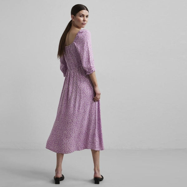 Y.A.S Stelli Smocking Dress In Pale Pink Print
