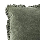 Yard Bertie Washed Cotton Velvet Cushion Moss