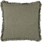 Yard Bertie Washed Cotton Velvet Cushion Moss