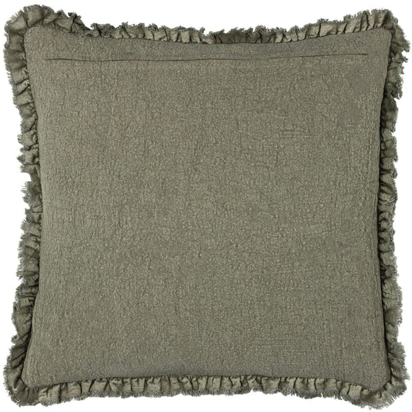 Yard Bertie Washed Cotton Velvet Cushion Moss