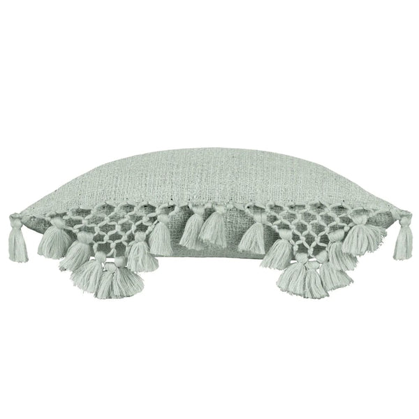 Yard Anko Macrame Tassel Trim Cushion Eucalyptus