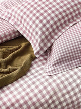 Yard Barton Check Cotton Duvet Cover Set Berry Super King