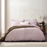 Yard Barton Check Cotton Duvet Cover Set Berry Super King