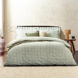 Yard Barton Gingham Check Duvet Cover Set Forest - Double