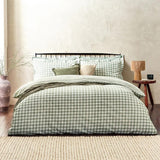 Yard Barton Gingham Check Duvet Cover Set Forest - Single