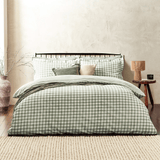 Yard Barton Gingham Check Duvet Cover Set Forest Single