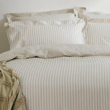 Yard Hebden Mélange Stripe 100% Cotton Duvet Cover Set Natural