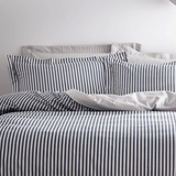 Yard Hebden Mélange Stripe 100% Cotton Duvet Cover Set Navy/Grey