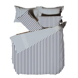 Yard Hebden Mélange Stripe 100% Cotton Duvet Cover Set Navy/Grey