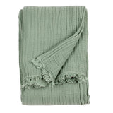 Yard Lark Crinkle Cotton Throw Eucalyptus 130x180cm