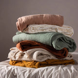 Yard Lark Crinkle Cotton Throw in Cumin 240x260cm