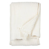 Yard Lark Crinkle Cotton Throw in White 130x180cm