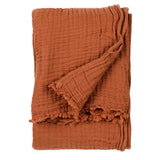 Yard Lark Crinkle Cotton Throw Pecan 130x180cm