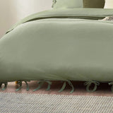 Yard Mallow Bow Tie Duvet Cover Set Soft Sage - King