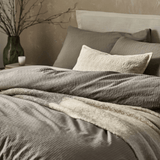 Yard Malton Stripe 100% Cotton Duvet Cover Set Mole Double