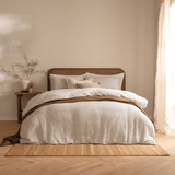 Yard Perrie Leaf Muslin 100% Cotton Duvet Cover Set Natural Single