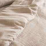 Yard Perrie Leaf Muslin 100% Cotton Duvet Cover Set Natural Super King