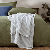 Yard Waffle Textured 100% Cotton Bedspread Dusk Blue